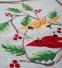 Plow & Hearth Fireplace & Mantel Décor | Fireplace & Hearth Cardinal And Heart Hand-Hooked Wool Rug