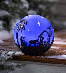 Plow & Hearth Fireplace & Mantel Décor | Fireplace & Hearth Glowing 3D Christmas Nativity Globe - Nativity