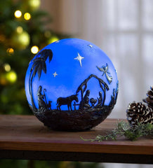 Plow & Hearth Fireplace & Mantel Décor | Fireplace & Hearth Glowing 3D Christmas Nativity Globe - Nativity