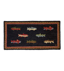 Plow & Hearth Fireplace & Mantel Décor | Fireplace & Hearth Hooked Wool River Fish Accent Rug