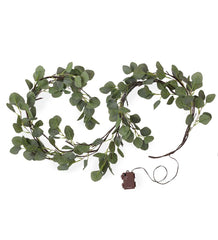 Plow & Hearth Fireplace & Mantel Décor | Fireplace & Hearth Indoor/Outdoor Battery-Operated Lighted Eucalyptus Garland