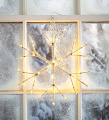 Plow & Hearth Fireplace & Mantel Décor | Fireplace & Hearth Lighted Birch Branch Snowflake Hanging Accent - White