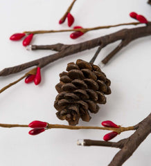Plow & Hearth Fireplace & Mantel Décor | Fireplace & Hearth Lighted Branches With Natural Pine Cones And Faux Red Berries