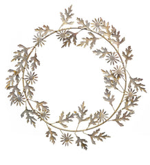 Plow & Hearth Fireplace & Mantel Décor | Fireplace & Hearth Metal Floral And Foliage Wreath With Antique Bronze Finish