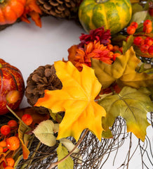 Plow & Hearth Fireplace & Mantel Décor | Fireplace & Hearth Pumpkins And Pine Cones Fall Wreath