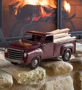 Plow & Hearth Fireplace & Mantel Décor | Fireplace & Hearth Red Metal Pickup Truck With 5 Lbs. Fatwood