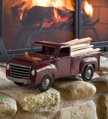 Plow & Hearth Fireplace & Mantel Décor | Fireplace & Hearth Red Metal Pickup Truck With 5 Lbs. Fatwood