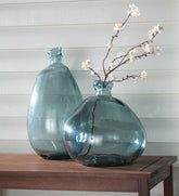 Plow & Hearth Fireplace & Mantel Décor | Fireplace & Hearth Smoky Blue Recycled Glass Balloon Vase