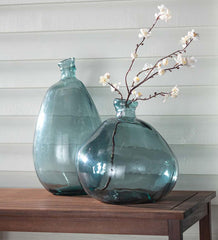 Plow & Hearth Fireplace & Mantel Décor | Fireplace & Hearth Smoky Blue Recycled Glass Balloon Vase