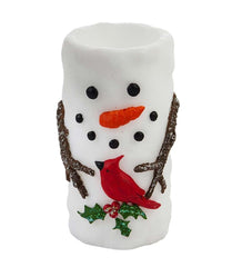 Plow & Hearth Fireplace & Mantel Décor | Fireplace & Hearth Snowman And Cardinal Led Wax Pillar Christmas Candle
