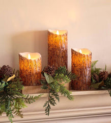 Plow & Hearth Fireplace & Mantel Décor | Fireplace & Hearth Woodland Flameless Led Candles With Timer, Set Of 3