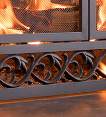 Plow & Hearth Fireplace Screens With Doors | Fireplace & Hearth Cast Iron Scrollwork Fire Screen With Doors