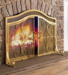 Plow & Hearth Fireplace Screens With Doors | Fireplace & Hearth Crest Fireplace Screen With Doors