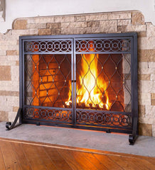 Plow & Hearth Fireplace Screens With Doors | Fireplace & Hearth East Bay Fireplace Screen With Doors