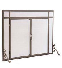 Plow & Hearth Fireplace Screens With Doors | Fireplace & Hearth Flat Guard Fire Screens With Doors In Solid Steel