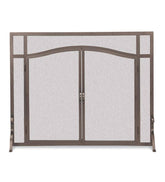 Plow & Hearth Fireplace Screens With Doors | Fireplace & Hearth Large Custom Flat Guard With Arched Doors - Black