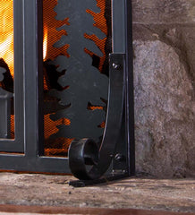 Plow & Hearth Fireplace Screens With Doors | Fireplace & Hearth Mountain Cabin Fire Screen With Door