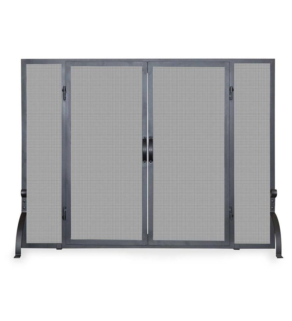 Plow & Hearth Fireplace Screens With Doors | Fireplace & Hearth Single Panel Wrought Iron Fireplace Screens With Doors