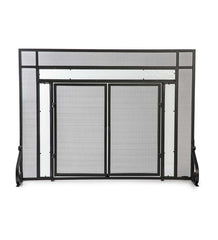 Plow & Hearth Fireplace Screens With Doors | Fireplace & Hearth Steel Fire Screen With Two Doors And Tempered Glass Accents