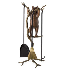 Plow & Hearth Fireplace Tool Sets | Fireplace & Hearth Curious Bear Cub Cast Aluminum Fireplace Tool Set