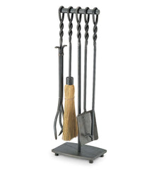 Plow & Hearth Fireplace Tool Sets | Fireplace & Hearth Forged Iron Soldiered Row Fireplace Tool Set - Vintage Iron