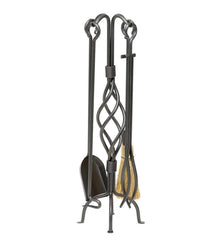 Plow & Hearth Fireplace Tool Sets | Fireplace & Hearth Helix 5-Piece Fireplace Tool Set - Graphite