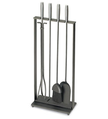 Plow & Hearth Fireplace Tool Sets | Fireplace & Hearth Solid Steel Soldiered Row Modern Fireplace Tool Set - Steel