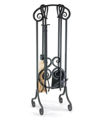 Plow & Hearth Fireplace Tool Sets | Fireplace & Hearth Steel Antique Scroll Fireplace Tool Set - Black