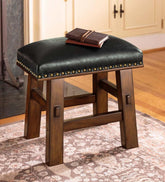 Plow & Hearth Footstools | Indoor Living Canyon Black Leather Footstool - Black