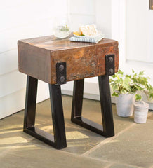 Plow & Hearth Footstools | Indoor Living Richland Indoor/Outdoor Reclaimed Wood Stool/Side Table