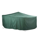 Plow & Hearth Furniture Covers | Outdoor Living Classic Outdoor Furniture All-Weather Cover For Large Rectangle Table & Chairs - Green