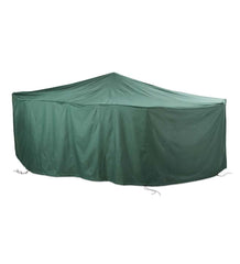 Plow & Hearth Furniture Covers | Outdoor Living Classic Outdoor Furniture All-Weather Cover For Large Rectangle Table & Chairs - Green