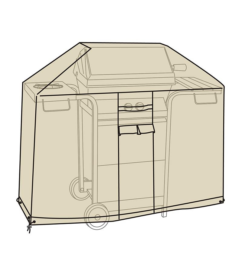 Plow & Hearth Furniture Covers | Outdoor Living Deluxe Gas Grill Cover - Tan