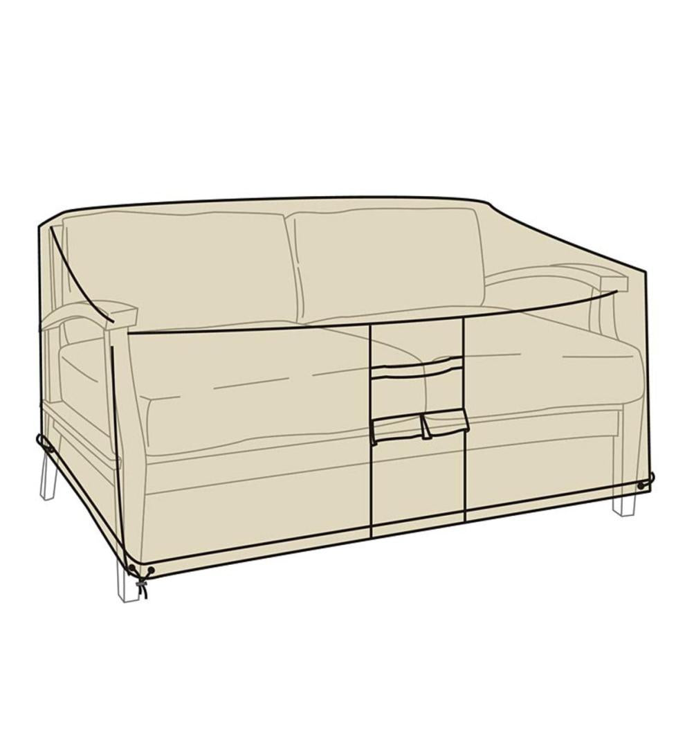 Plow & Hearth Furniture Covers | Outdoor Living Deluxe Love Seat Cover - Tan