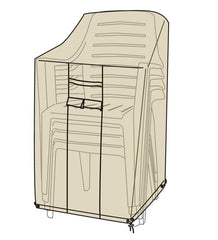 Plow & Hearth Furniture Covers | Outdoor Living Deluxe Stacking Chairs Cover - Tan