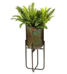 Plow & Hearth Garden Accents | Indoor Living Distressed Metal Raised Planters, Set Of 3