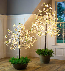 Plow & Hearth Garden Accents | Indoor Living Indoor/Outdoor Electric Lighted Faux Dogwood Trees
