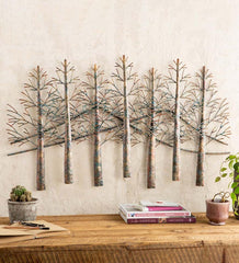 Plow & Hearth Garden Accents | Indoor Living Indoor/Outdoor Handmade Metal Trees And Mountains Wall Art