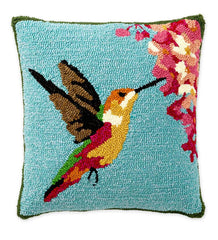 Plow & Hearth Garden Accents | Indoor Living Indoor/Outdoor Hooked Hummingbird Throw Pillow