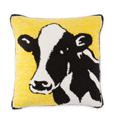 Plow & Hearth Garden Accents | Indoor Living Indoor/Outdoor Hooked Polypropylene Cow Throw Pillow