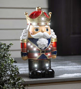 Plow & Hearth Garden Accents | Indoor Living Indoor/Outdoor Lighted Nutcracker Shorty Statue - Black