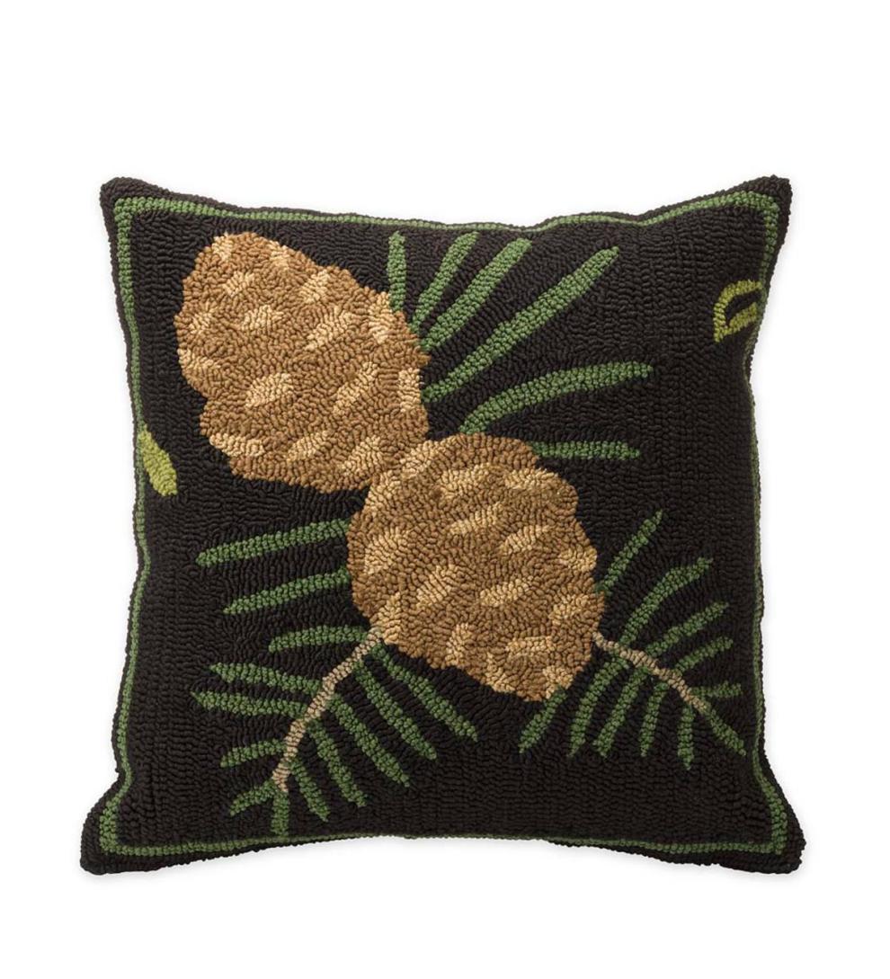 Plow & Hearth Garden Accents | Indoor Living Indoor/Outdoor Woodland Throw Pillow With Pine Cones