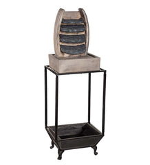 Plow & Hearth Garden Accents | Indoor Living Waterfall Fountain With Planter Shelf