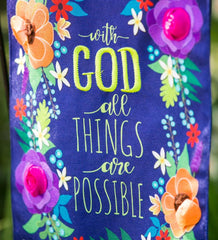 Plow & Hearth Garden Accents | Yard & Garden All Things Are Possible Burlap Garden Flag