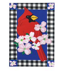 Plow & Hearth Garden Accents | Yard & Garden Buffalo Plaid Cardinal House Flag