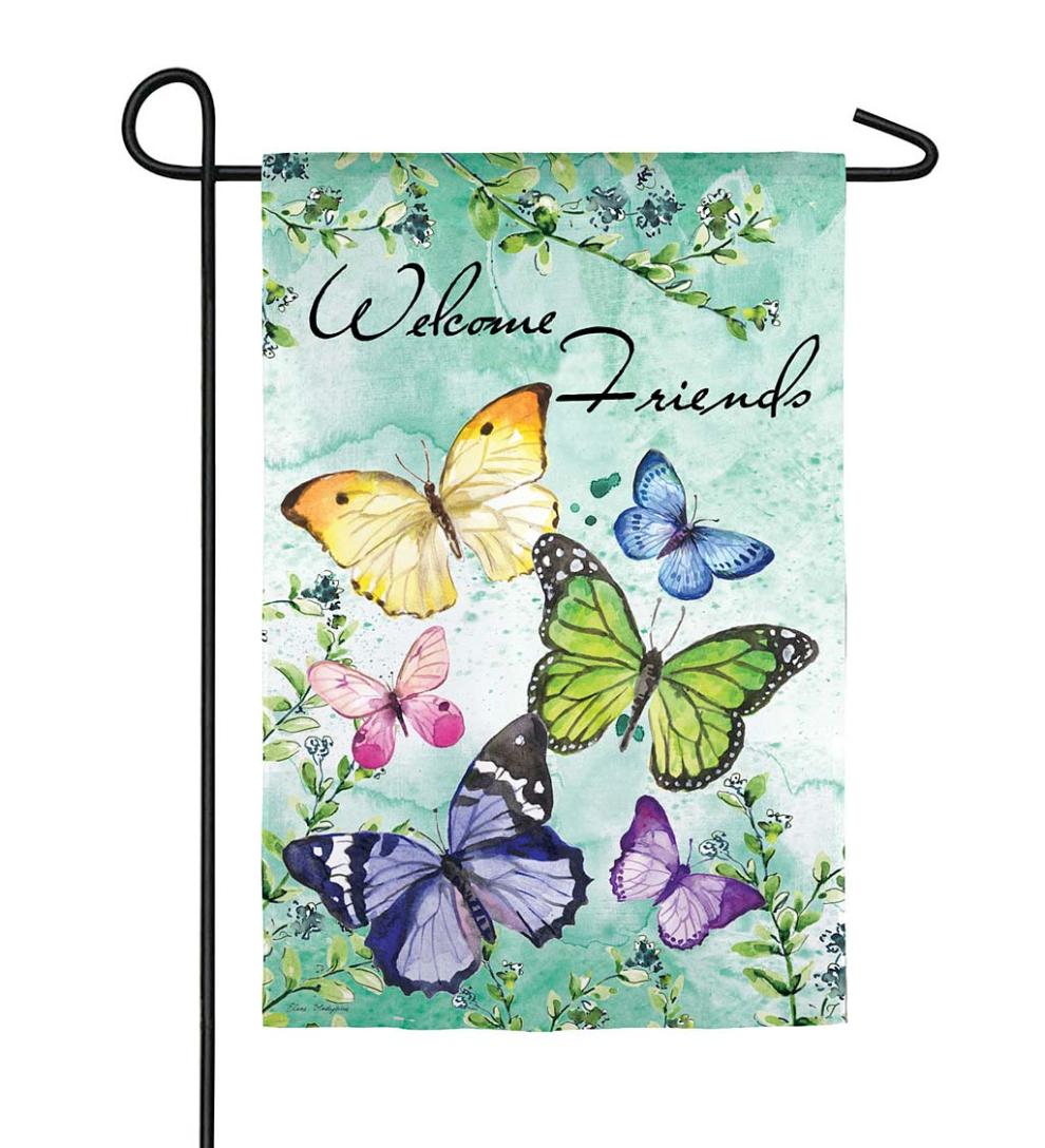 Plow & Hearth Garden Accents | Yard & Garden Butterfly Friends Suede Garden Flag