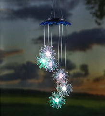 Plow & Hearth Garden Accents | Yard & Garden Color Changing Solar Mobile With 3D Flowers