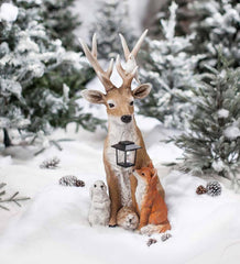 Plow & Hearth Garden Accents | Yard & Garden Deer And Friends Solar Holiday Figurine