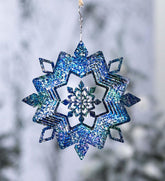Plow & Hearth Garden Accents | Yard & Garden Hanging Snowflake Illusion Metal Spinner
