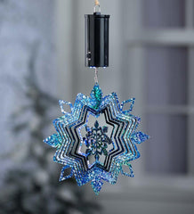 Plow & Hearth Garden Accents | Yard & Garden Hanging Snowflake Illusion Metal Spinner